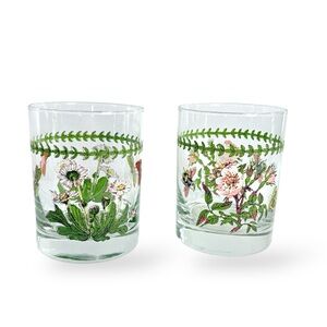 Portmeirion Botanic Garden Double Old Fashioned Floral 12 oz Glass Tumbler Set